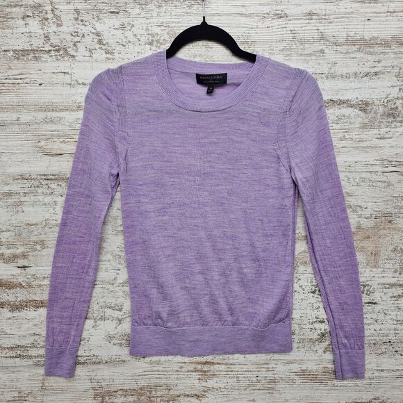 Banana Republic 100% Merino Wool Women's Sweater Size XS Lilac Spring Preppy - Picture 1 of 7